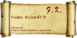 Fodor Kristóf névjegykártya