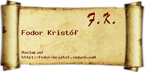 Fodor Kristóf névjegykártya