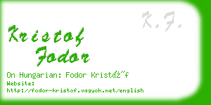 kristof fodor business card